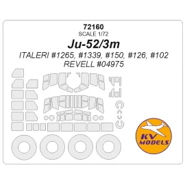 Junkers Ju-52/3m + masques de roues (conçu pour être utilisé avec les kits ITALERI) 1265, 1339, 150, 126, 102 et les kits REVELL