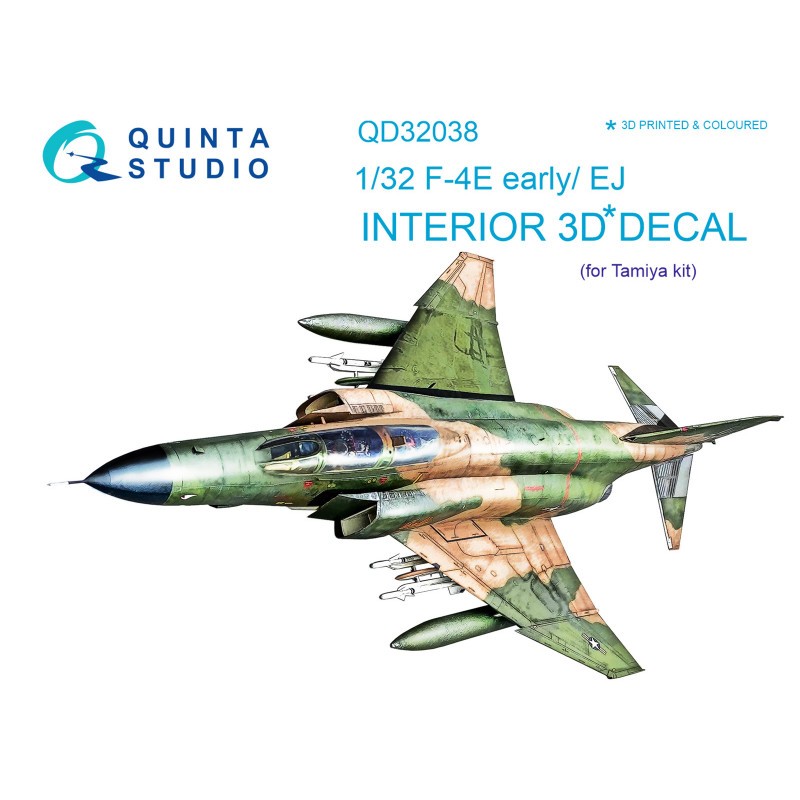 Décalcomanie McDonnell F-4E early/F-4EJ Phantom Intérieur coloré et imprimé en 3D sur papier autocollant (conçu pour être utilis