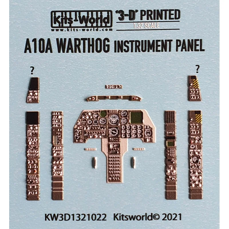 Décalcomanie Tableau de bord couleur Fairchild A-10A Thunderbolt II Warthog. (conçu pour être utilisé avec les kits Trumpeter TU