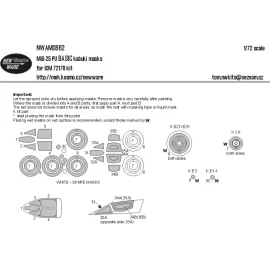 Masques kabuki Mikoyan MiG-25PU BASIC auvents d'avions, autres pièces transparentes, roues (conçus pour être utilisés avec les k