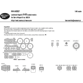 Masques kabuki Lockheed Vega 5C BASIC, fenêtres et autres pièces transparentes, roues (conçus pour être utilisés avec les kits D