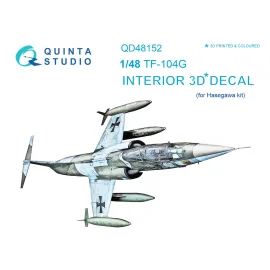 Décalcomanie Lockheed TF-104G Starfighter imprimé en 3D et intérieur coloré sur papier autocollant (conçu pour être utilisé avec