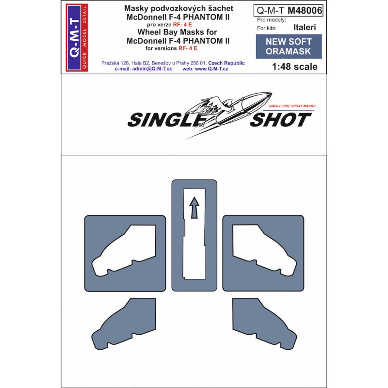 Masques de peinture pour compartiment de roue McDonnell RF-4E Phantom (conçus pour être utilisés avec les kits Italeri) fabriqué