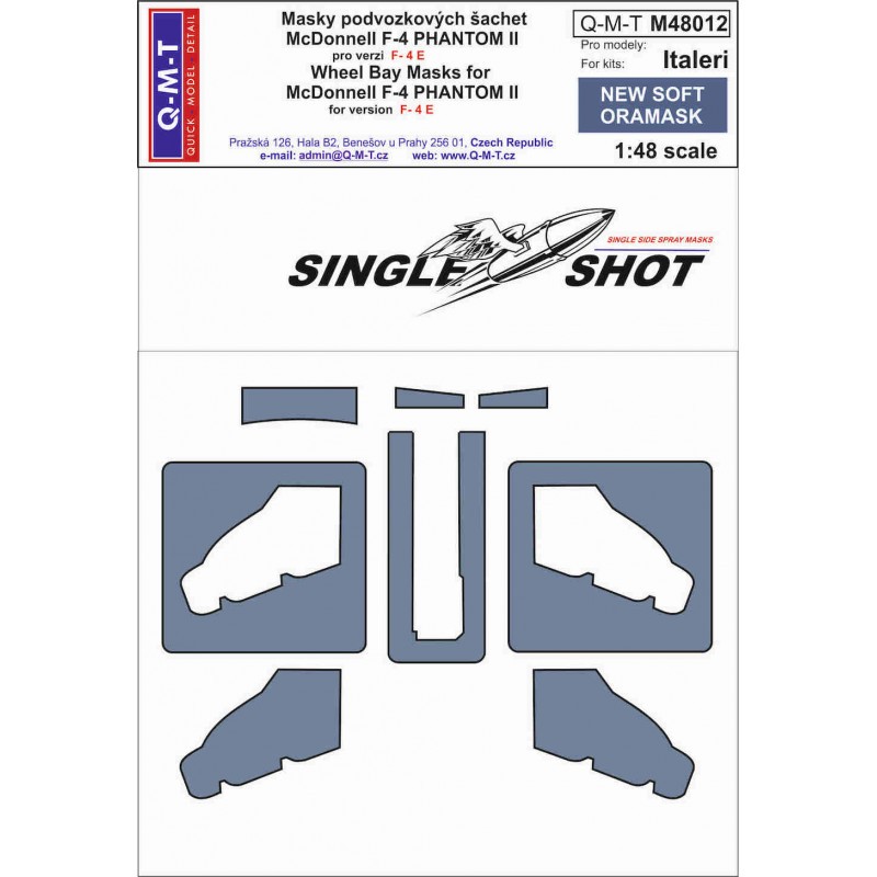 Masques de peinture pour compartiment de roue McDonnell F-4E Phantom (conçus pour être utilisés avec les kits Italeri) fabriqués