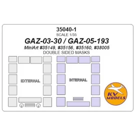 GAZ-03-30, GAZ-05-193 - Masques double face (conçus pour être utilisés avec les kits MINIART) 35149, 35156, 35160, 38005)