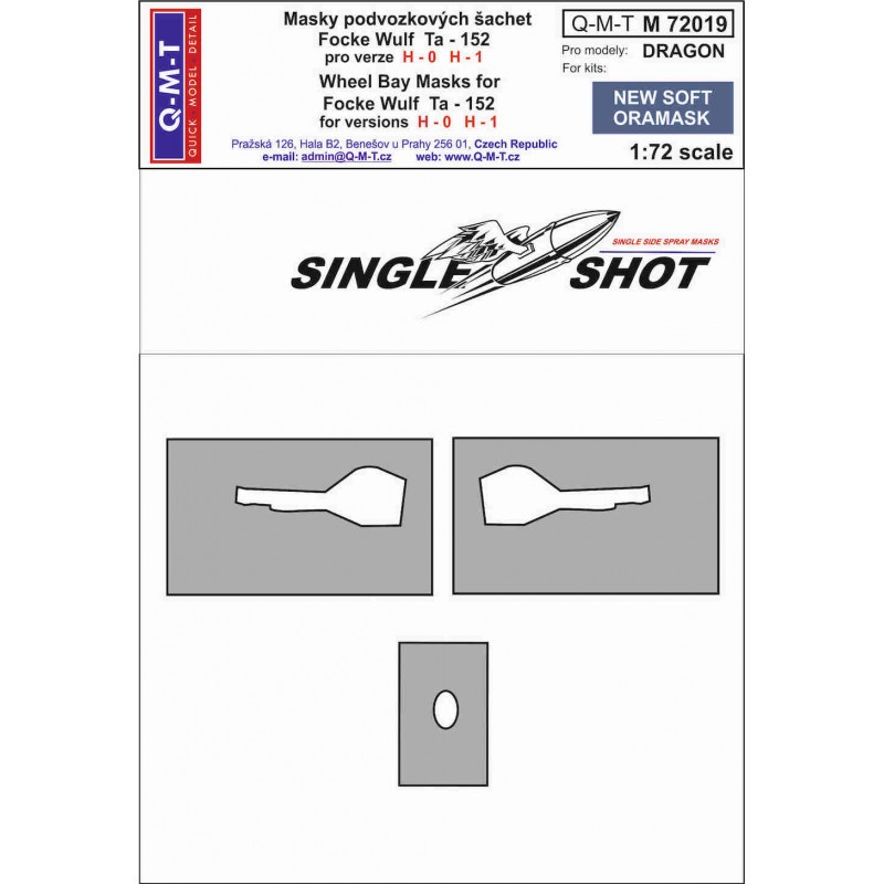 Masques de peinture de compartiment de roue Focke-Wulf Ta-152H-1 (conçus pour être utilisés avec les kits Dragon) fabriqués à pa