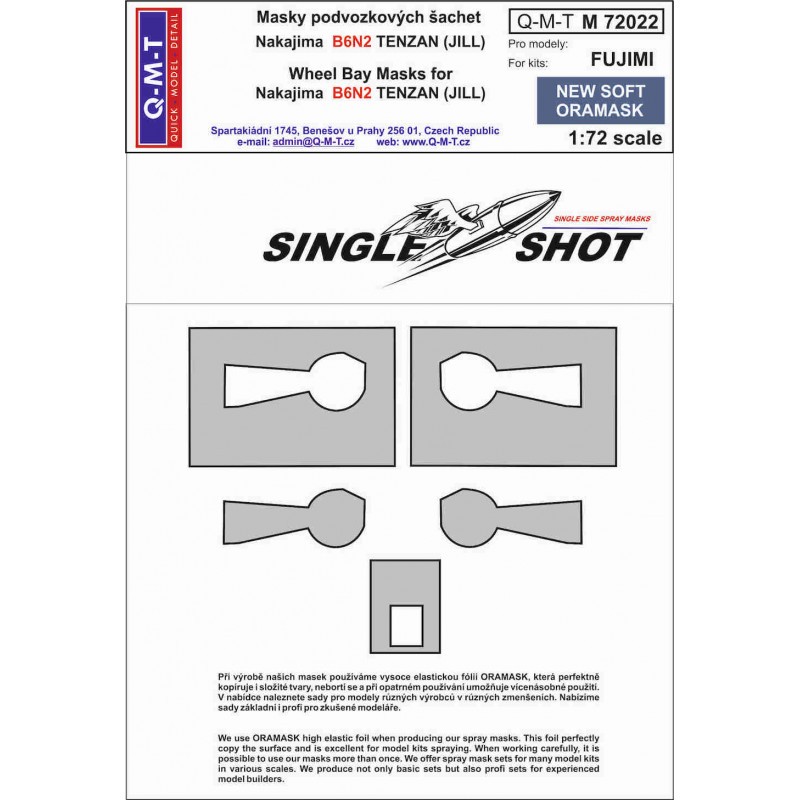 Masques de peinture pour compartiment de roue Nakajima B6N2 Jill (conçus pour être utilisés avec les kits Fujimi) fabriqués à pa