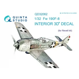 Focke-Wulf Fw-190F-8 Intérieur coloré et imprimé en 3D sur papier autocollant (conçu pour être utilisé avec les kits Revell)