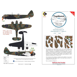 Bristol Blenheim Mk.IF - Masques de peinture à motif camouflage Pattern A (conçus pour être utilisés avec les kits Airfix)