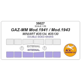 GAZ-MM - Masques double face (conçus pour être utilisés avec les kits MINIART) 35134, 35130) [Mod.1941, Mod.1943]