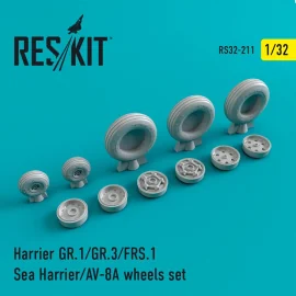 Jeu de roues BAe Harrier GR.1/GR.3/FRS.1/Sea Harrier/AV-8A (conçu pour être utilisé avec les kits Revell)