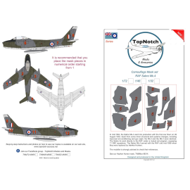 Masque de peinture à motif camouflage Sabre Mk.4 nord-américain de la RAF (conçu pour être utilisé avec les kits ?)