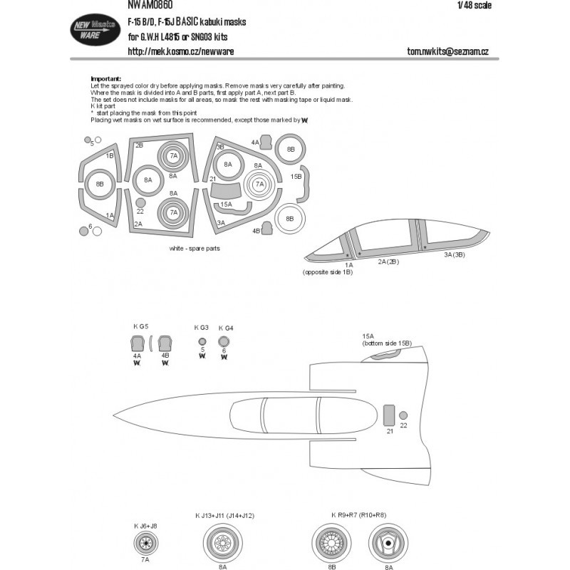 Ensemble McDonnell F-15B/D, F-15J Eagle BASIC (conçu pour être utilisé avec les kits Great Wall Hobby)