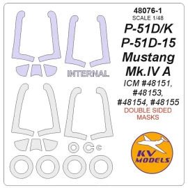 P-51 nord-américain - roues et masques de peinture de verrière (intérieur et extérieur)