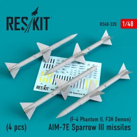 Missiles AIM-7E Sparrow III (4pcs) (McDonnell F-4 Phantom II, F3H Demon)