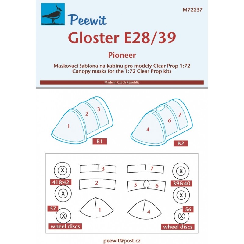 Gloster E28/39 Pioneer (conçu pour être utilisé avec les kits Clear Prop Models)