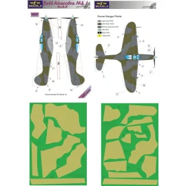 Masques de peinture à motif camouflage Bell Airacobra Mk.I RAF pour kit Revell