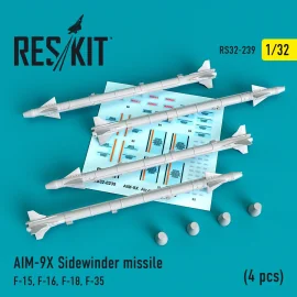 Missile AIM-9X Sidewinder (4 pièces) McDonnell F-15, F-16, F-18, F-35