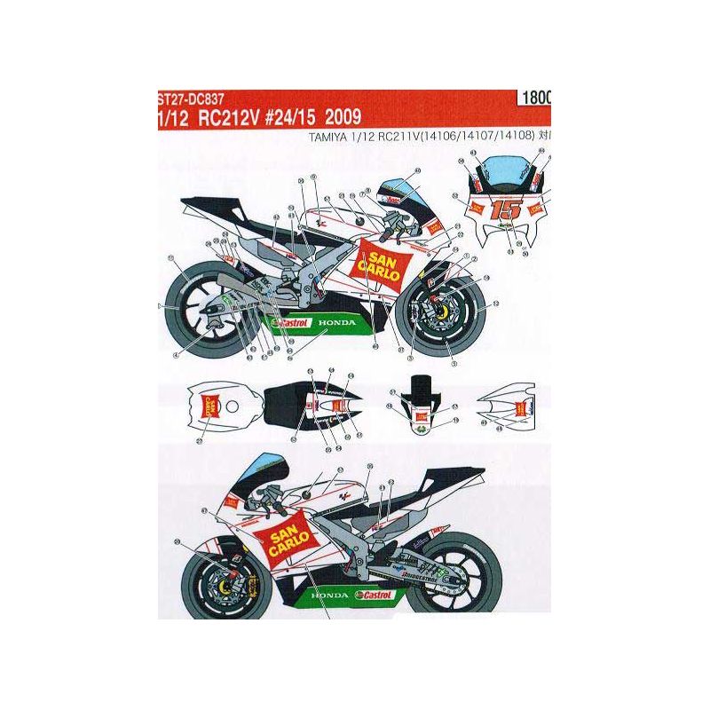 Décalcomanie Honda RC212V 2009