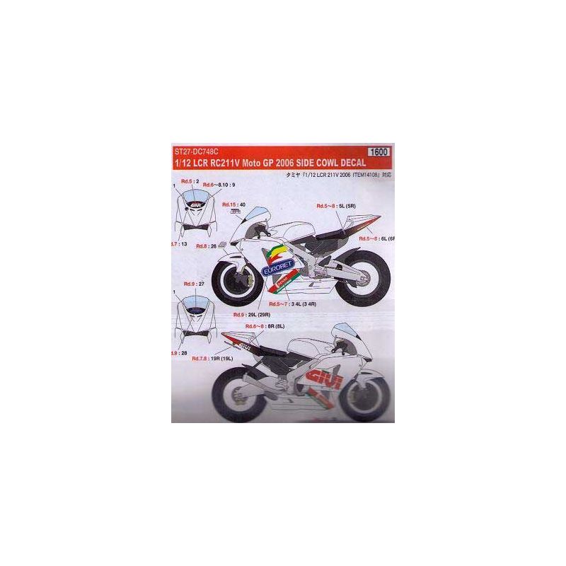 Décalcomanie HONDA RC211V LCR 2006