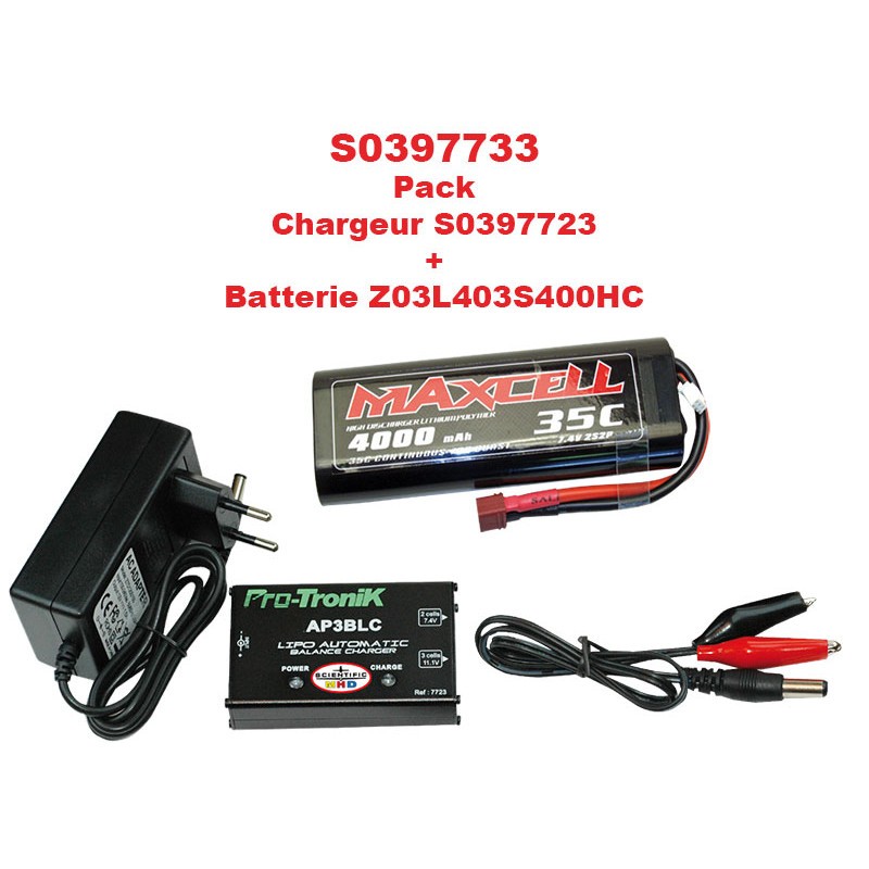 Alimentation RC Maxcell Combo Pack 1 Chargeur + LiPo chez