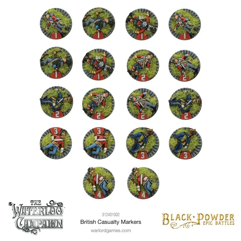 Black Powder Epic Battles: Napoleonic British casualty markers (SPLASH!)