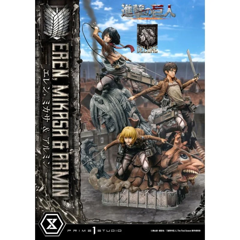 Attack on Titan Ultimate Premium Masterline statuette Eren, Mikasa, & Armin Deluxe Bonus Version 72 cm