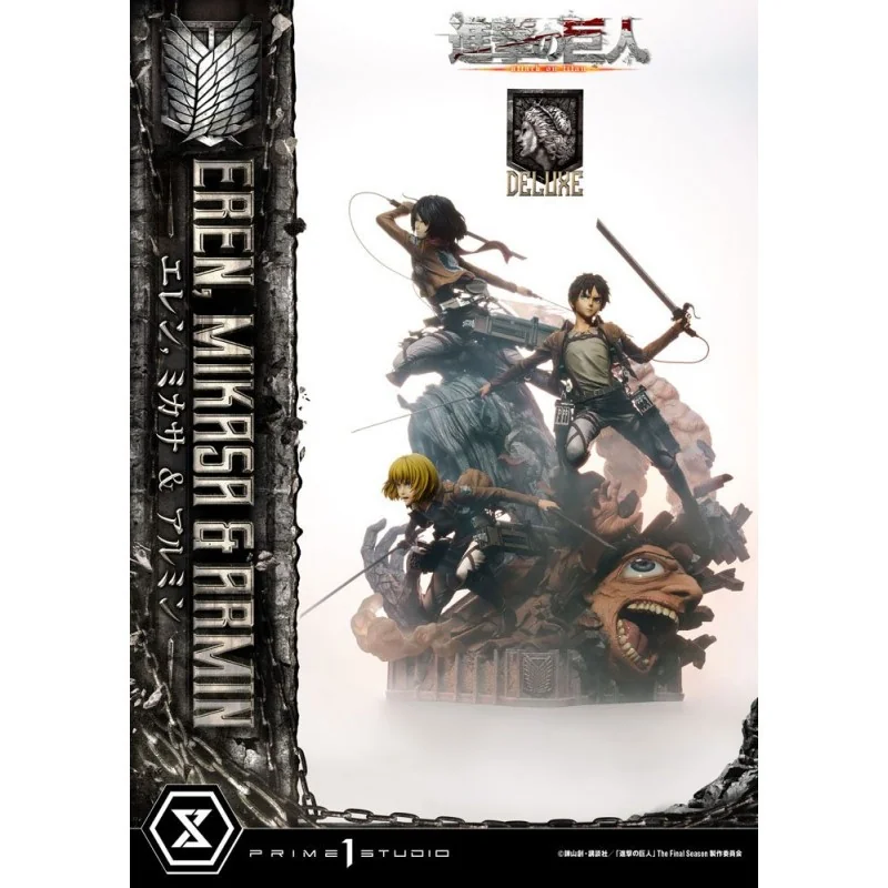 Attack on Titan Ultimate Premium Masterline statuette Eren, Mikasa, & Armin Deluxe Bonus Version 72 cm