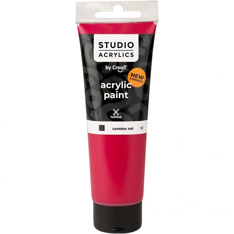 Peinture acrylique Creall Studio, carmine red (12), opaque, 120 ml/ 1 flacon