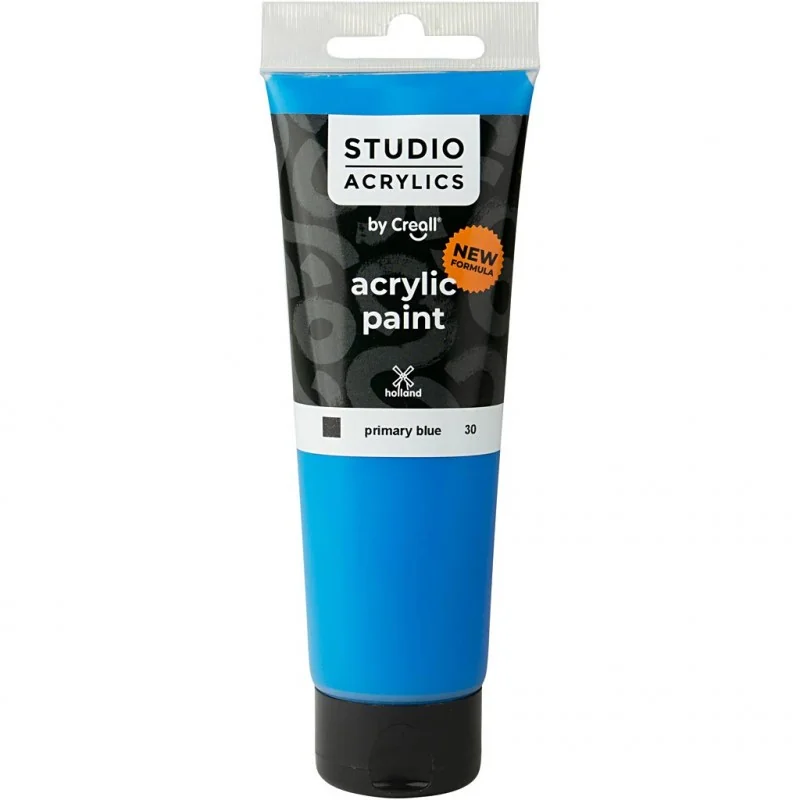 Peinture acrylique Creall Studio, primary blue (30), opaque, 120 ml/ 1 flacon