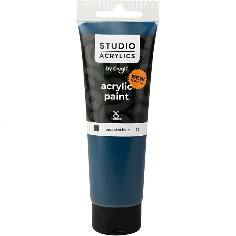 Peinture acrylique Creall Studio, prussian blue (34), opaque, 120 ml/ 1 flacon