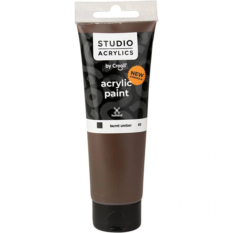 Peinture acrylique Creall Studio, burnt umber (69), opaque, 120 ml/ 1 flacon