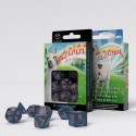 Sparkling Llama pack dés Glittering dark Blue & Pink (7)