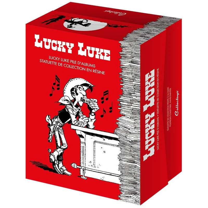 12410 - LUCKY LUKE - RESINE DE COLLECTION - LUCKY LUKE PILE DE LIVRE