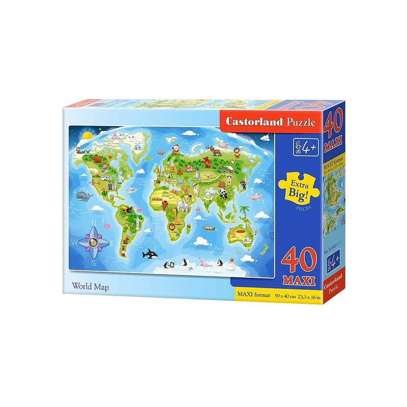 Puzzle MAXI PIÈCES CARTE DU MONDE