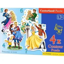 Puzzle PRINCESSES AMOUREUSES MAXI PIECES 4 PUZZELS