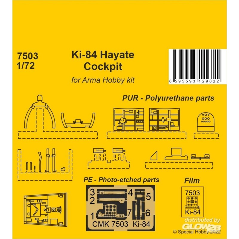 Ki-84 Hayate Cockpit pour kits Arma Hobby