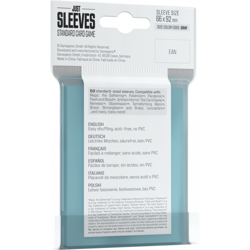 GG : 50 Just Sleeves - Standard Card Game Clear