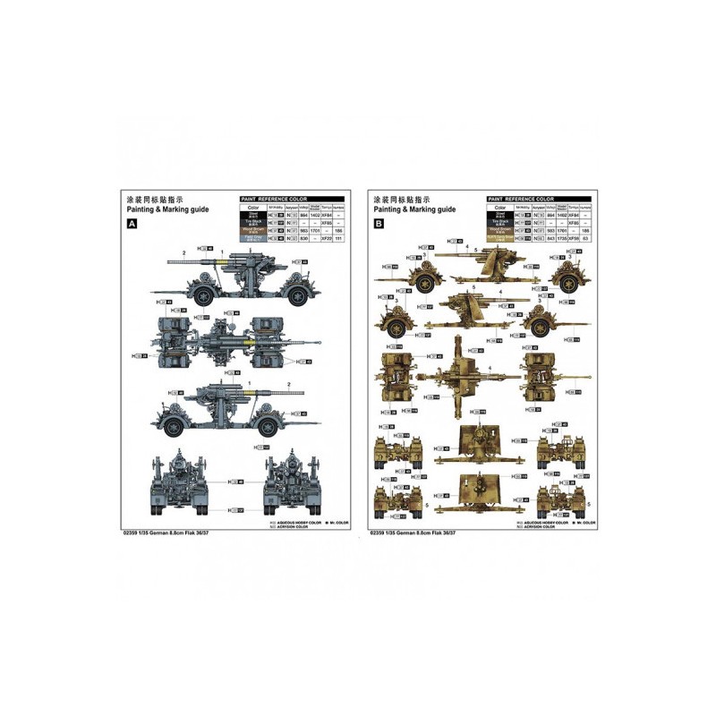 Maquette de Char en plastique German 8.8cm Flak 36/37 1:35