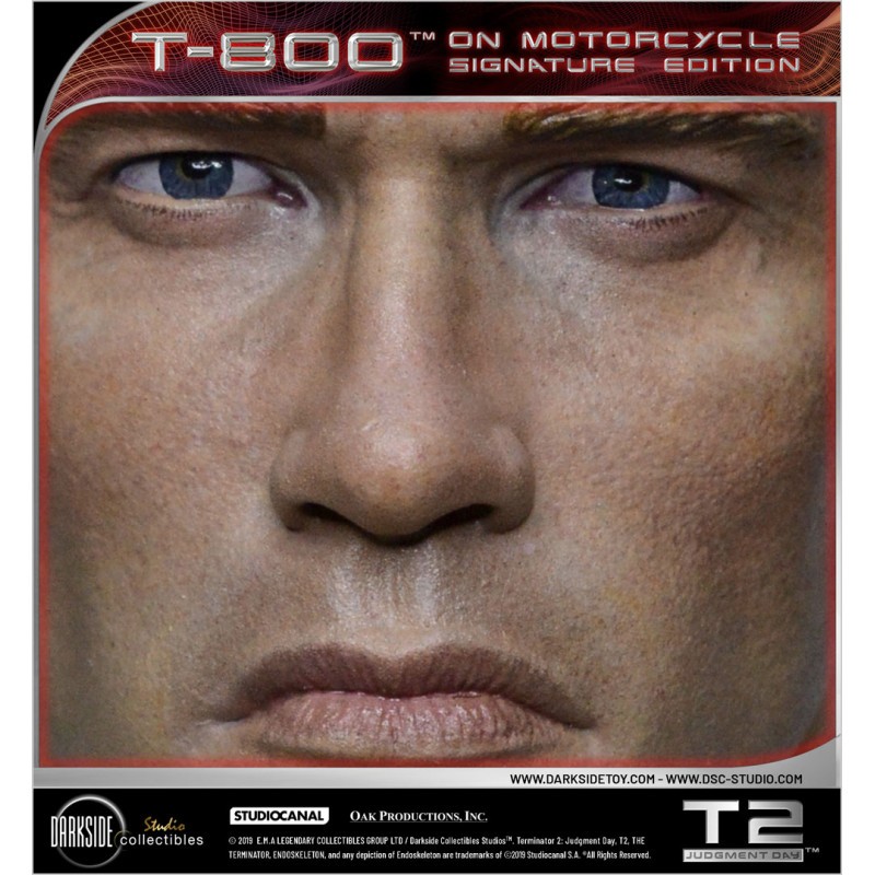 T-800 ON MOTORCYCLE LTD SIGN ED. STATUE