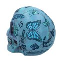 BLUE TATTOO SKULL MONEY BOX