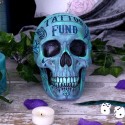 BLUE TATTOO SKULL MONEY BOX