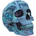 BLUE TATTOO SKULL MONEY BOX