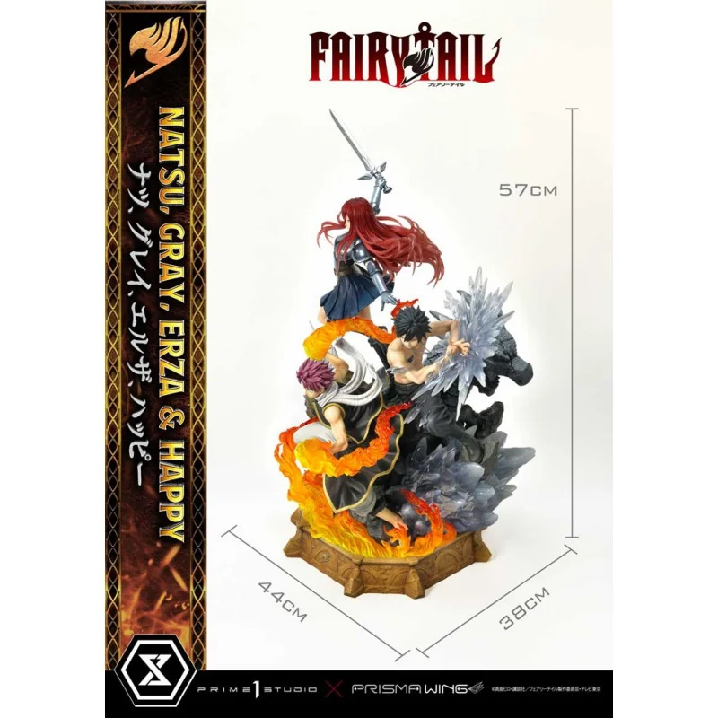 Fairy Tail Natsu, Gray, Erza, Happy Deluxe Version 57 cm