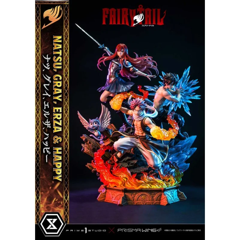 Fairy Tail Natsu, Gray, Erza, Happy Deluxe Version 57 cm