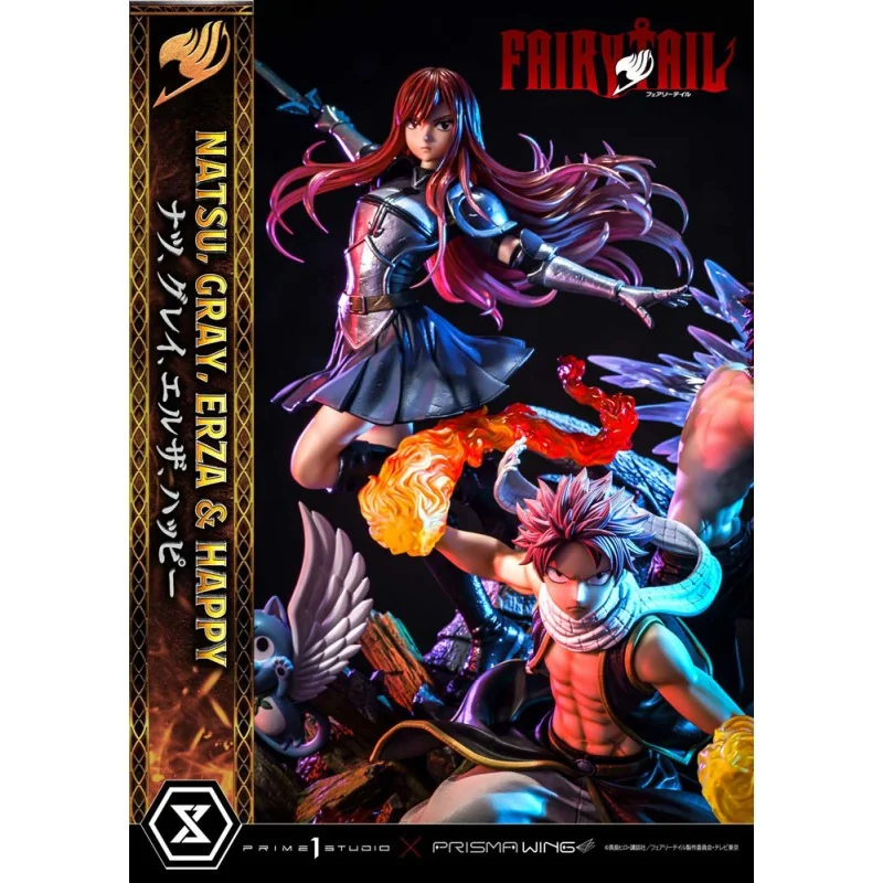 Fairy Tail Natsu, Gray, Erza, Happy Deluxe Version 57 cm