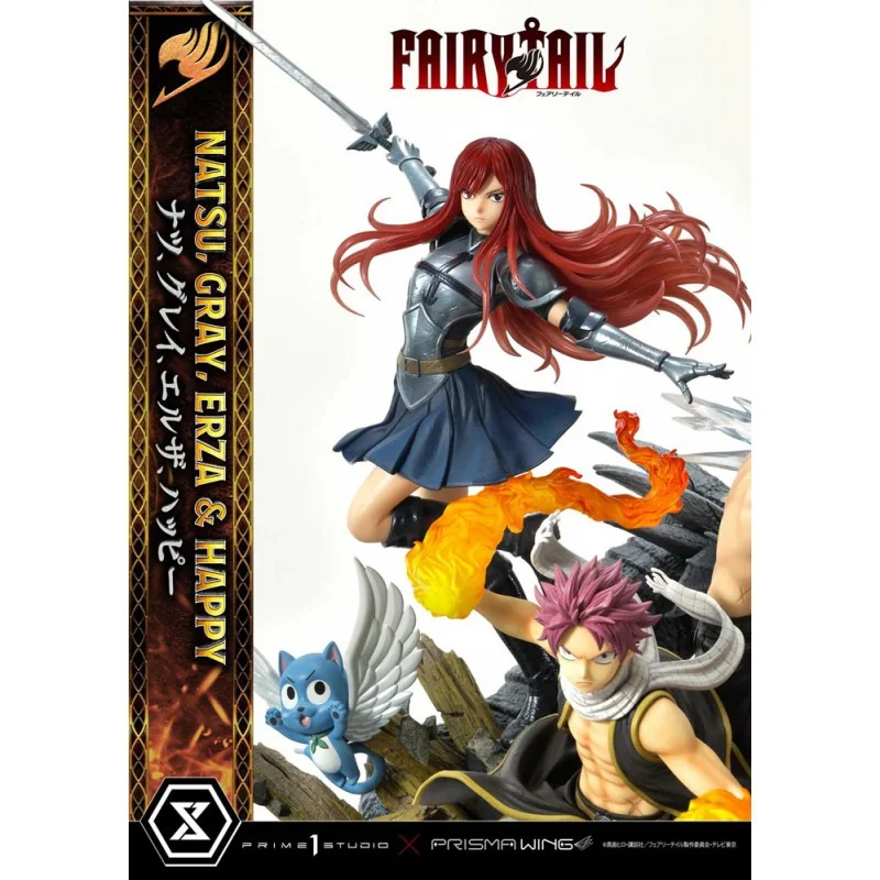 Fairy Tail Natsu, Gray, Erza, Happy Deluxe Version 57 cm