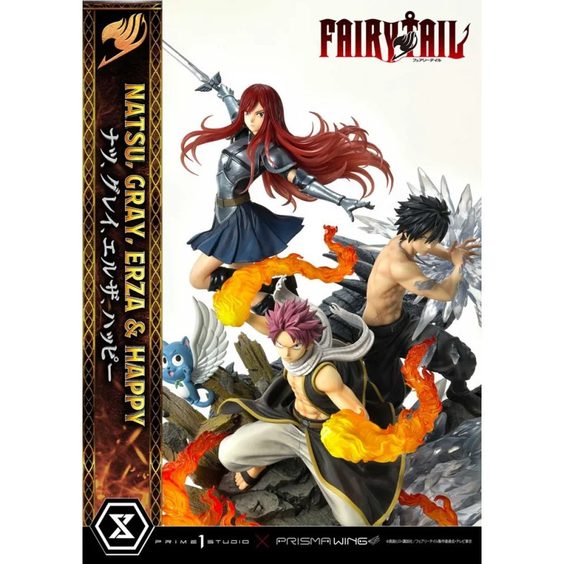 Fairy Tail Natsu, Gray, Erza, Happy Deluxe Version 57 cm