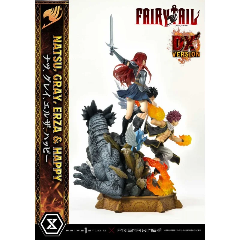 Fairy Tail Natsu, Gray, Erza, Happy Deluxe Version 57 cm