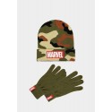 Marvel : Coffret cadeau bonnet camouflage et gants tricotés